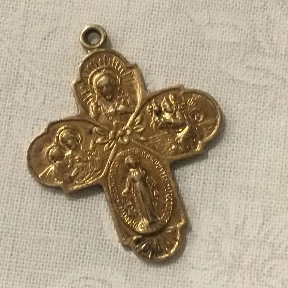 Pretty Goldtone Religious Pendant